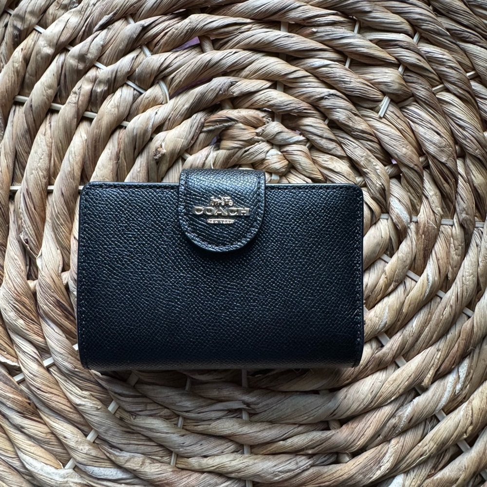 Coach Black Textured Leather Wallet